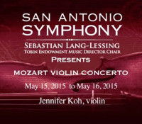 SLL on the Mozart Violin Concerto, May 15 & 16, 2015